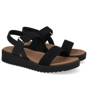 Sandália Salto Plataforma Tricot Elástico