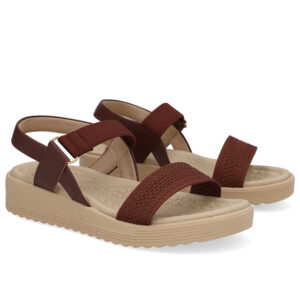Sandália Salto Plataforma Tricot Elástico