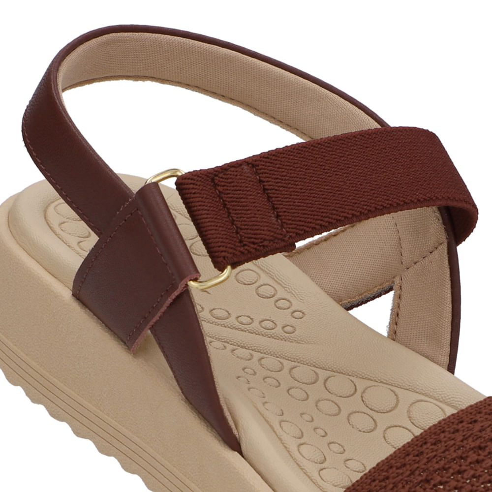 Sandália Salto Plataforma Tricot Elástico