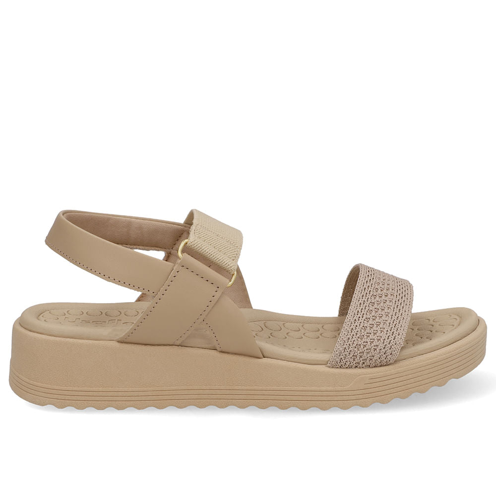 Sandália Salto Plataforma Tricot Elástico