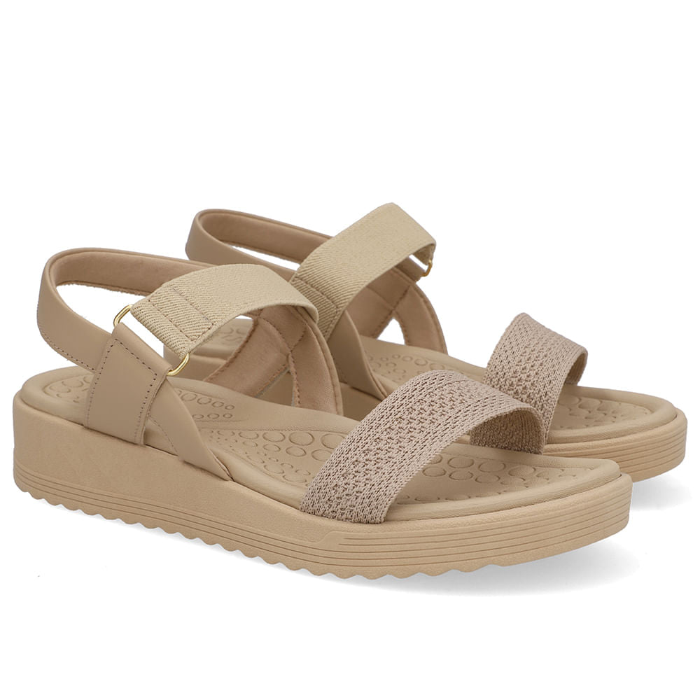 Sandália Salto Plataforma Tricot Elástico
