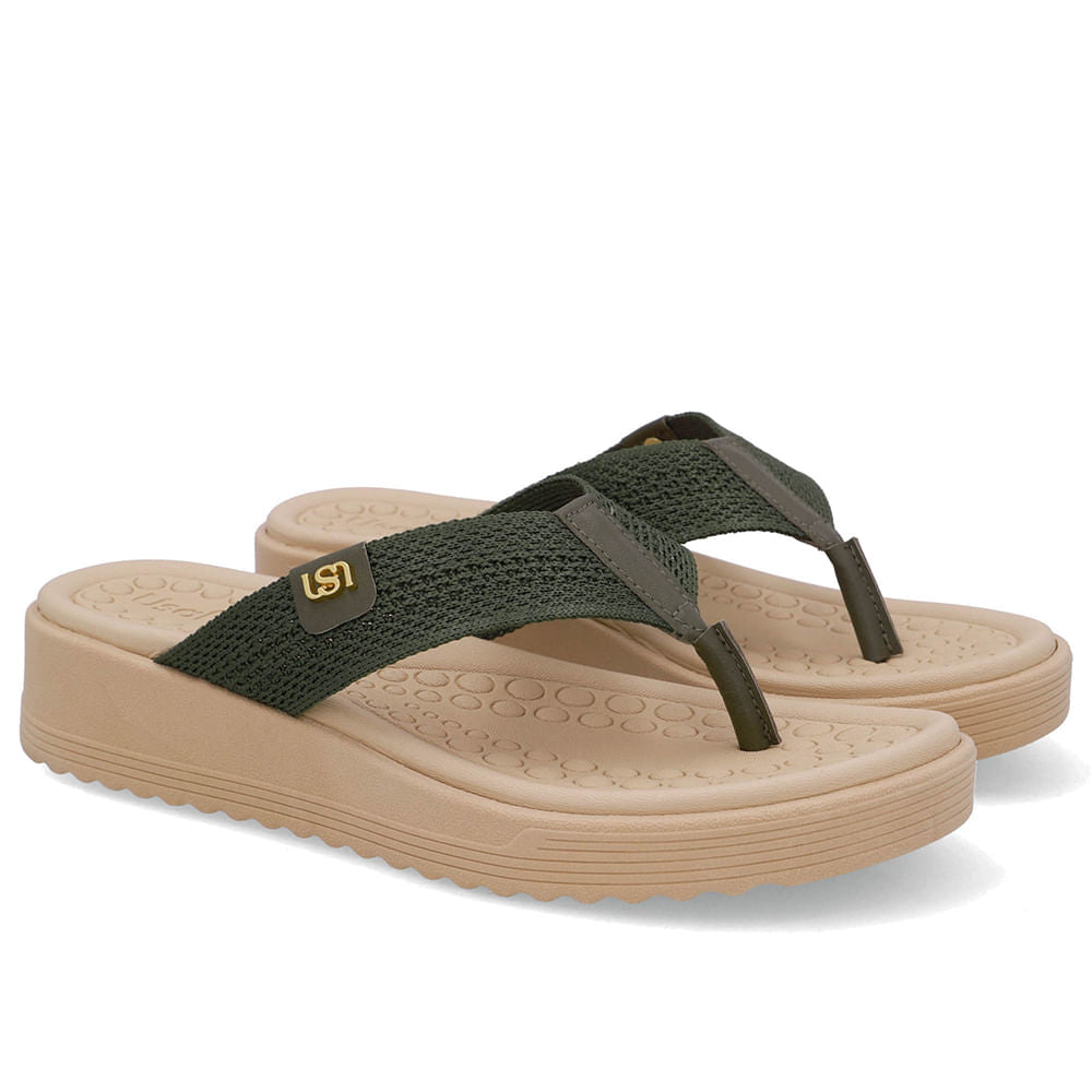 Chinelo Salto Plataforma Tricot