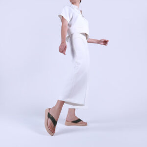 Chinelo Salto Plataforma Tricot