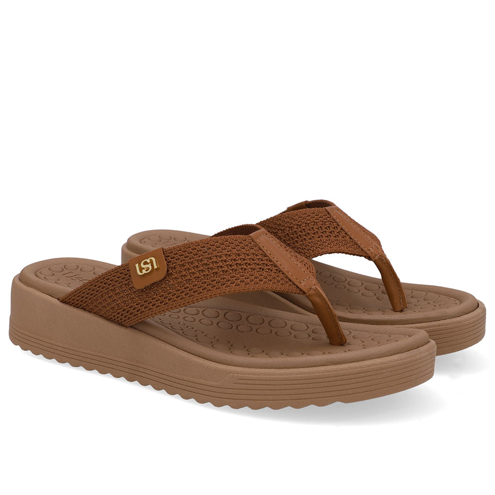 Chinelo Salto Plataforma Tricot