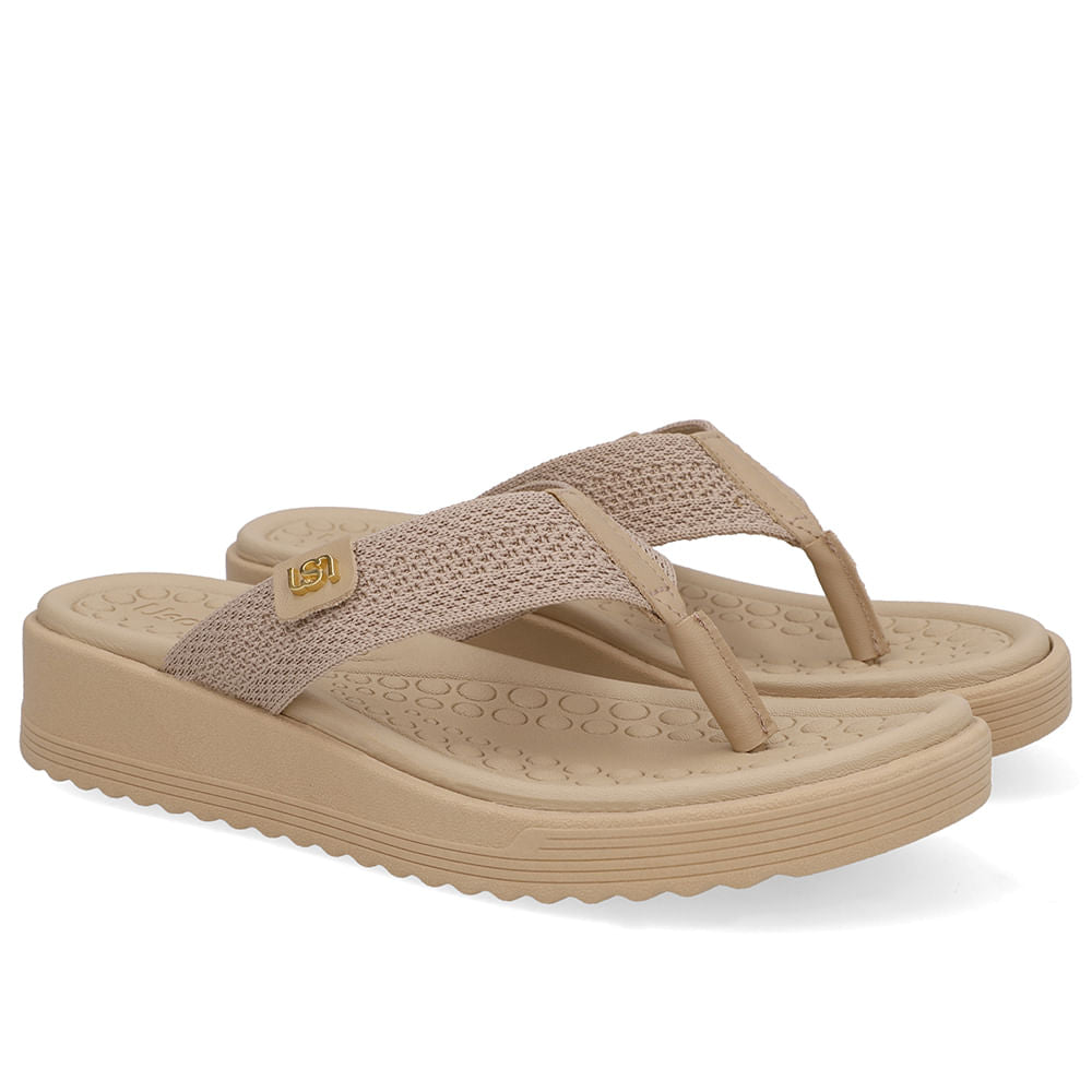 Chinelo Salto Plataforma Tricot