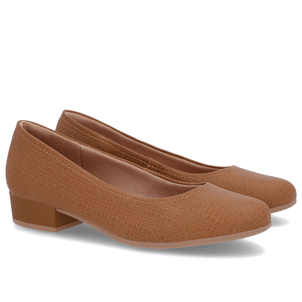 Scarpin Couro Bico Redondo