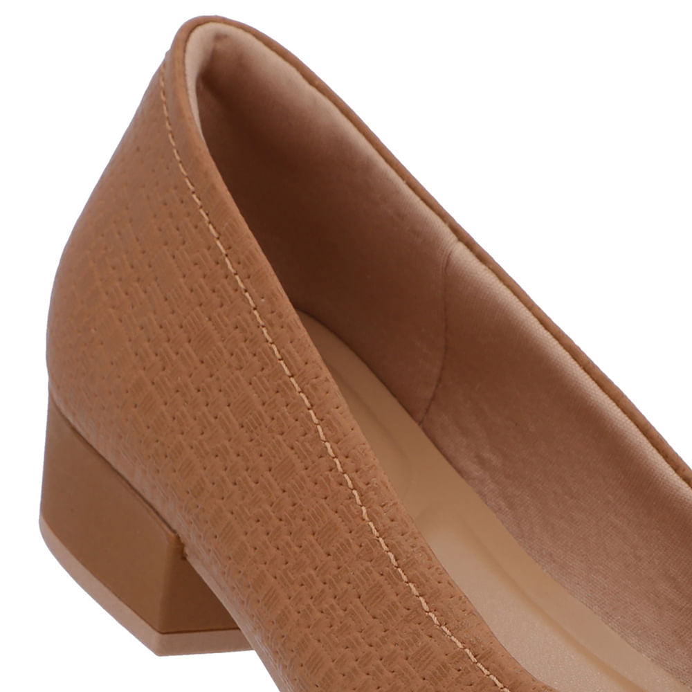Scarpin Couro Bico Redondo